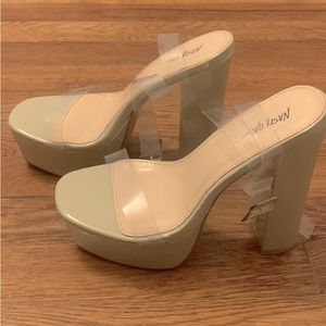 Nasty Gal Nude Platform Heels